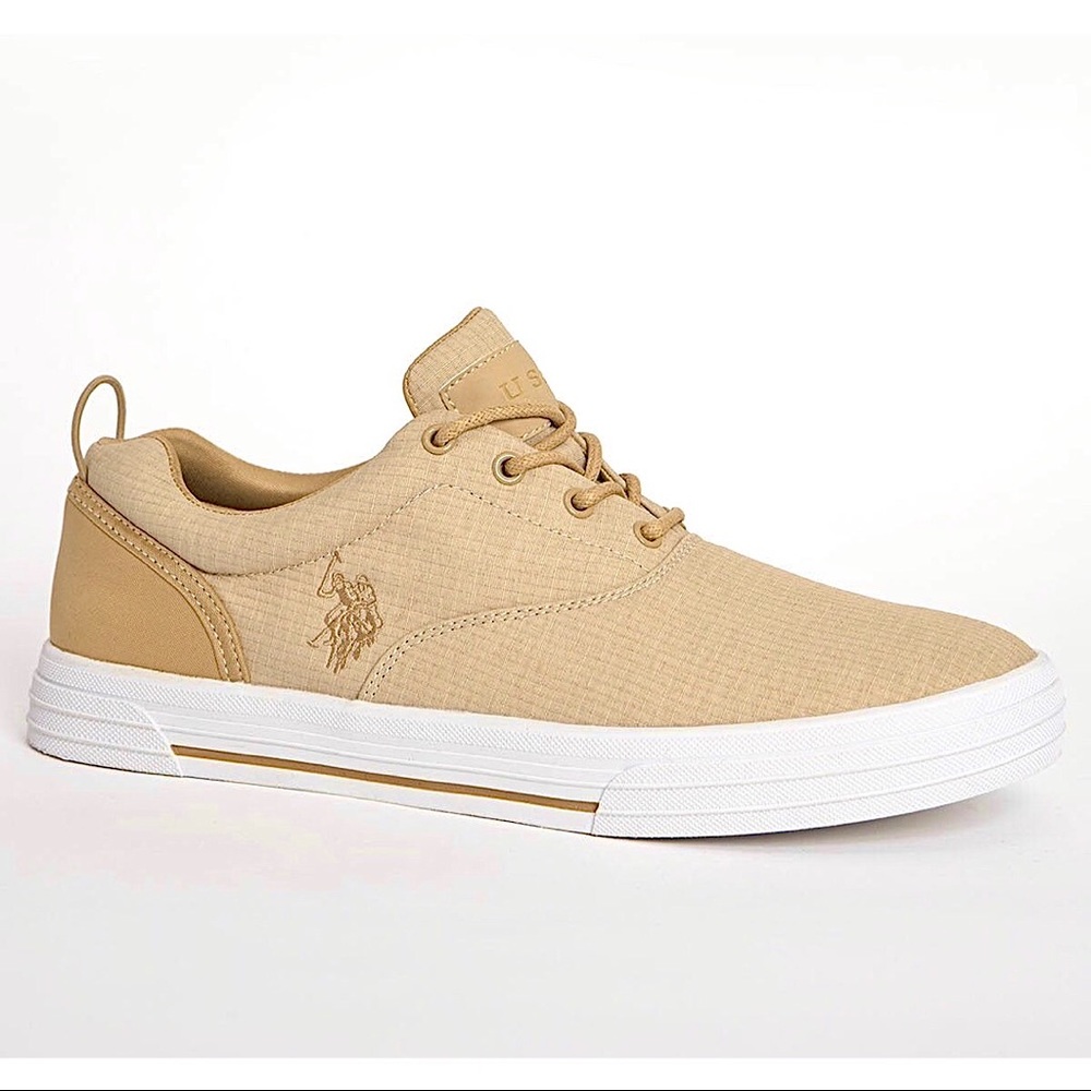 U.S. POLO ASSN.🏇🏽 ‘SKIP IN’ Nylon Sneakers, Khaki ~Size 5 Boy’s/ 6.5 Wmn’s